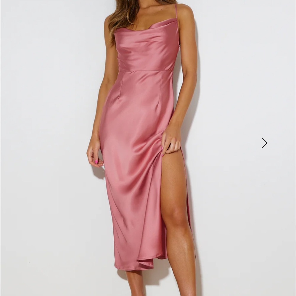 Elegant Pink Satin Dress